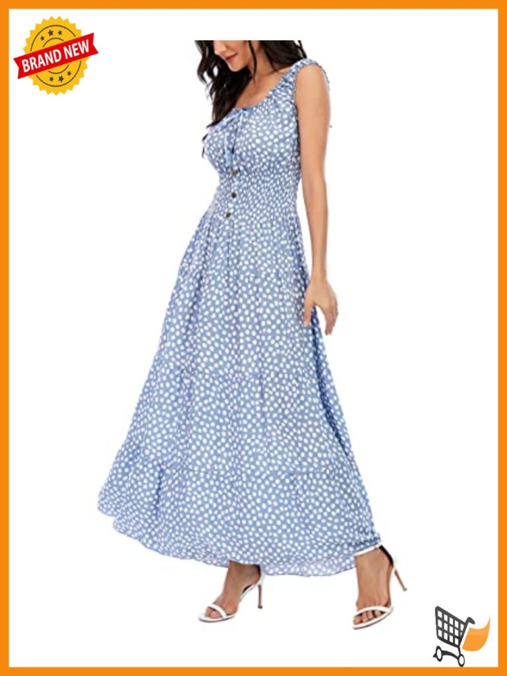 Boho Floral Print Tiered Sleeveless Maxi Dress Scoop Neck